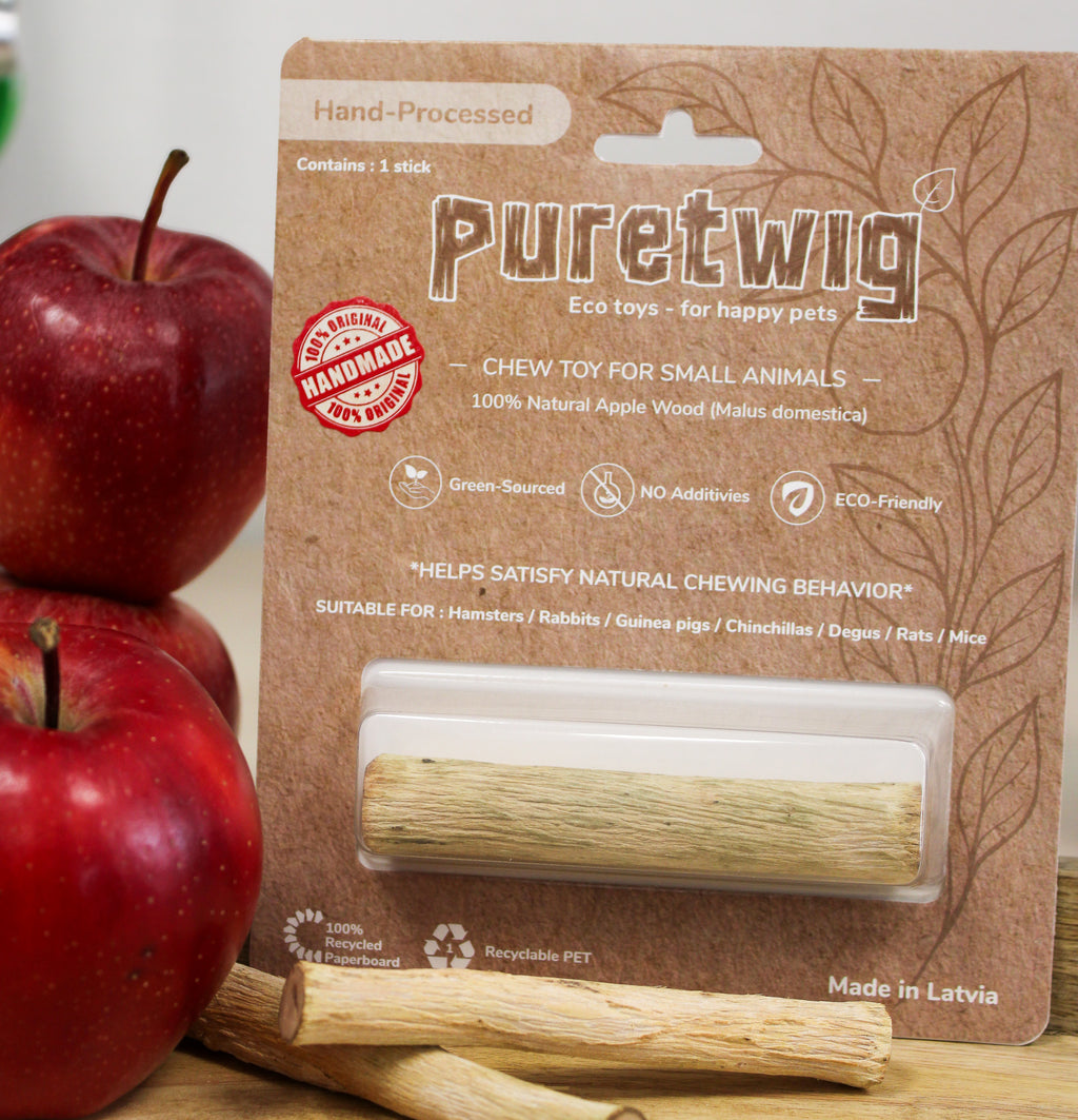 Natural Apple Wood Chew Sticks for Rabbits & Chinchillas | Safe & Eco-Friendly Pet Chews